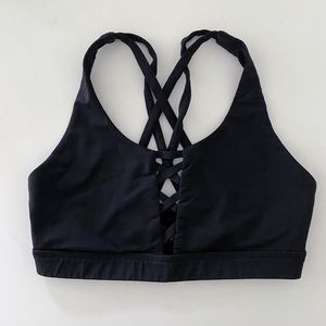 Lululemon Strappy Black Bra (Size 6, Small)